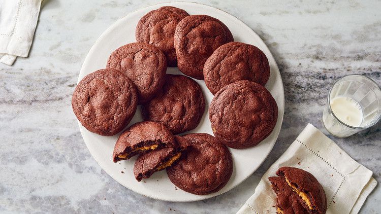 chocolate peanut butter surprise cookies
