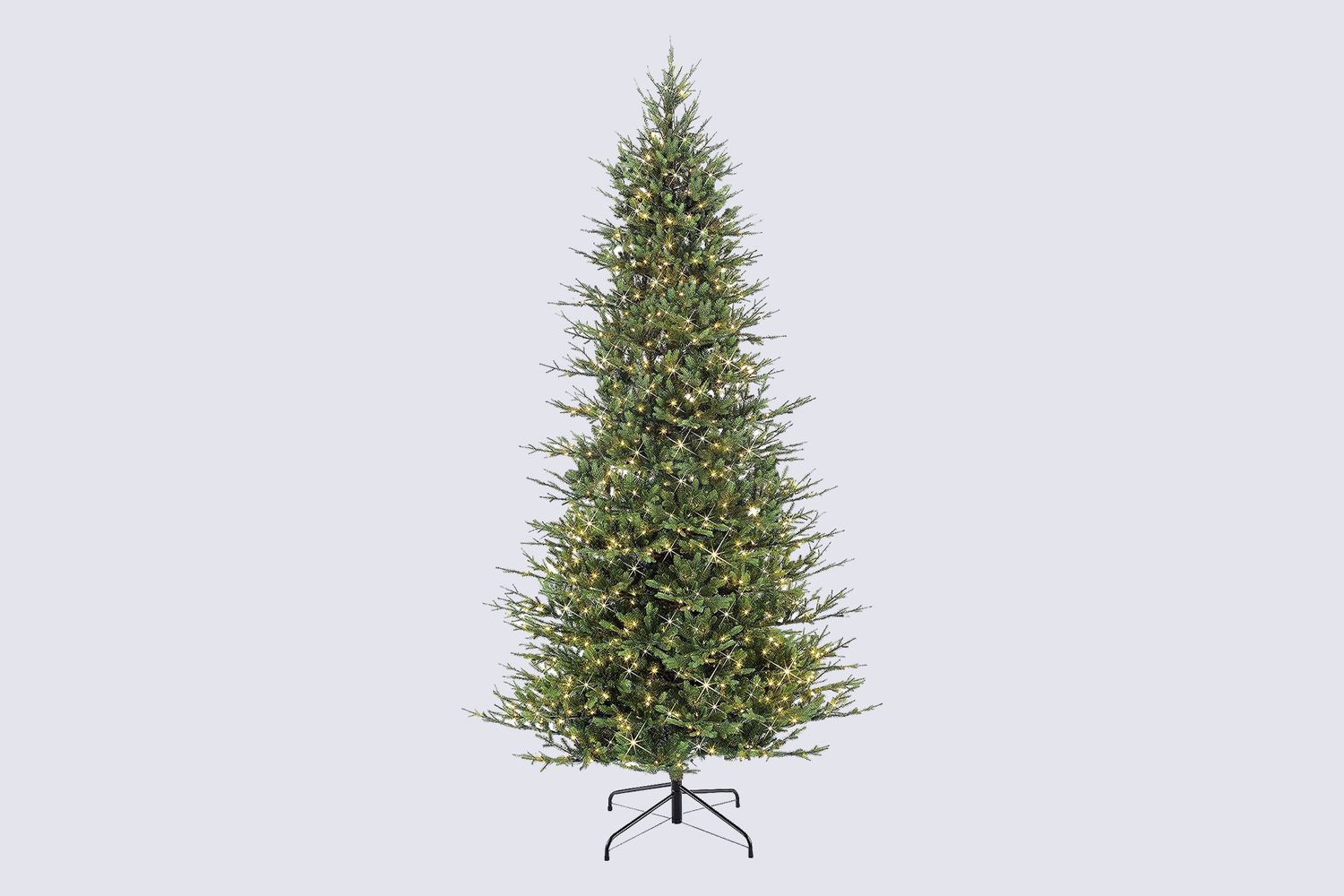Puleo International 9 Foot Pre-Lit Slim Balsam Fir Artificial Christmas Tree