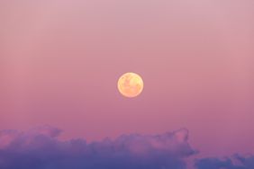 Pink and purple full moon