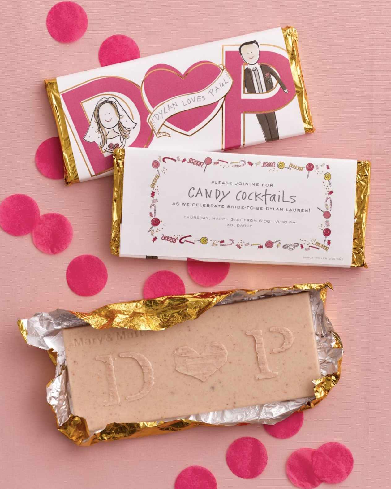 themed candy bar invitations