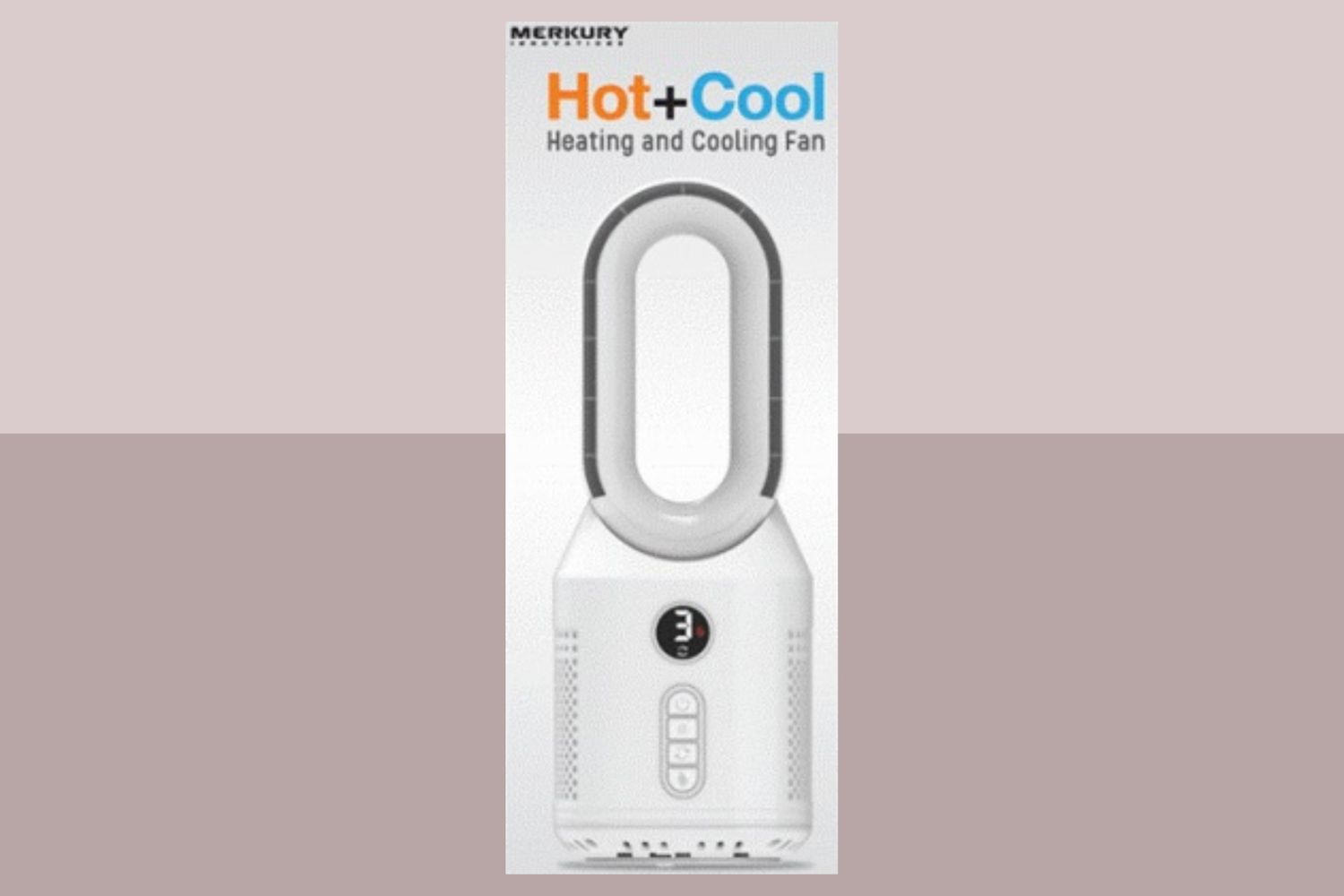 Merkury fan packaging displaying features