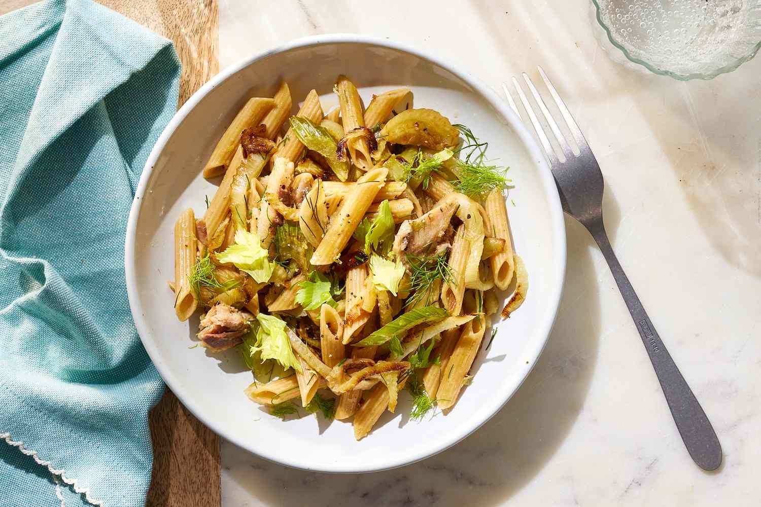 Caramelized Fennel, Celery, and Sardine Pasta