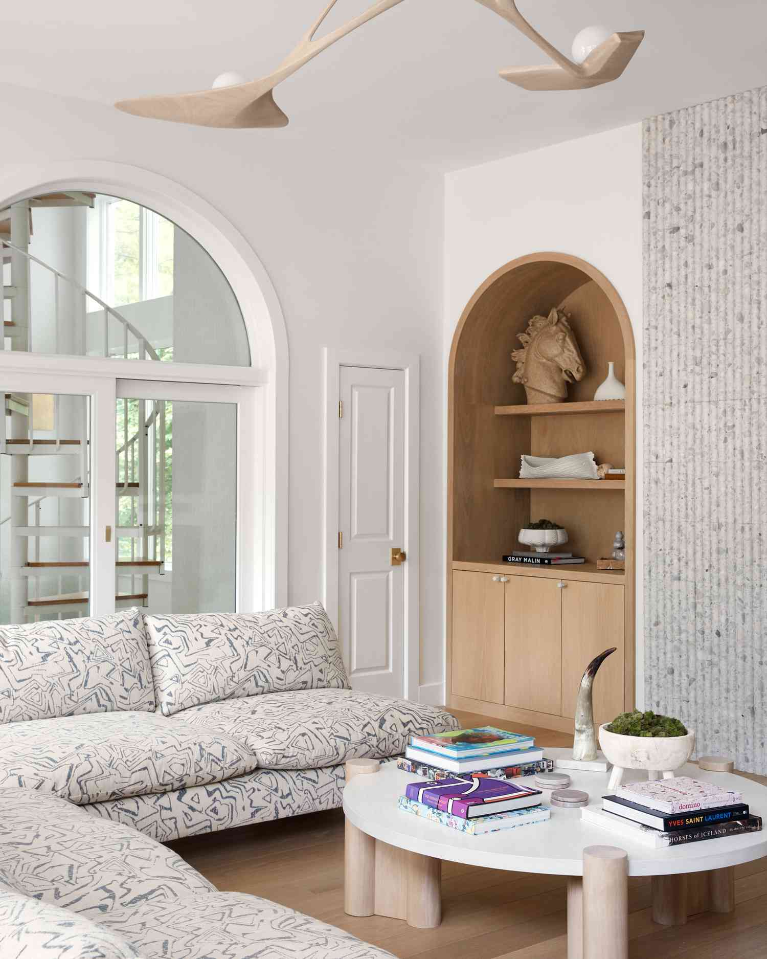 modern living room patterned sofa