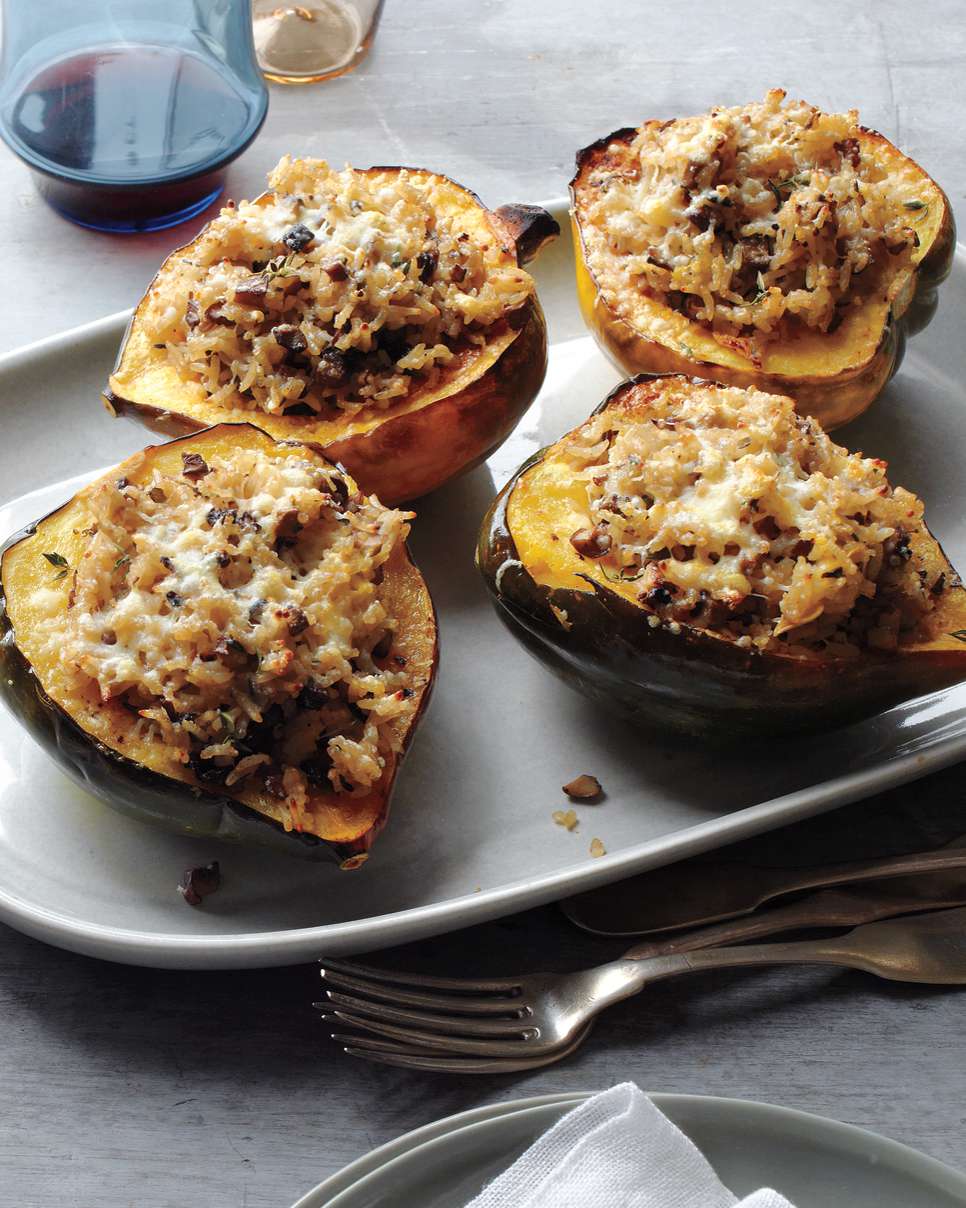 Acorn Squash Stuffed with Mushrooms and Rice