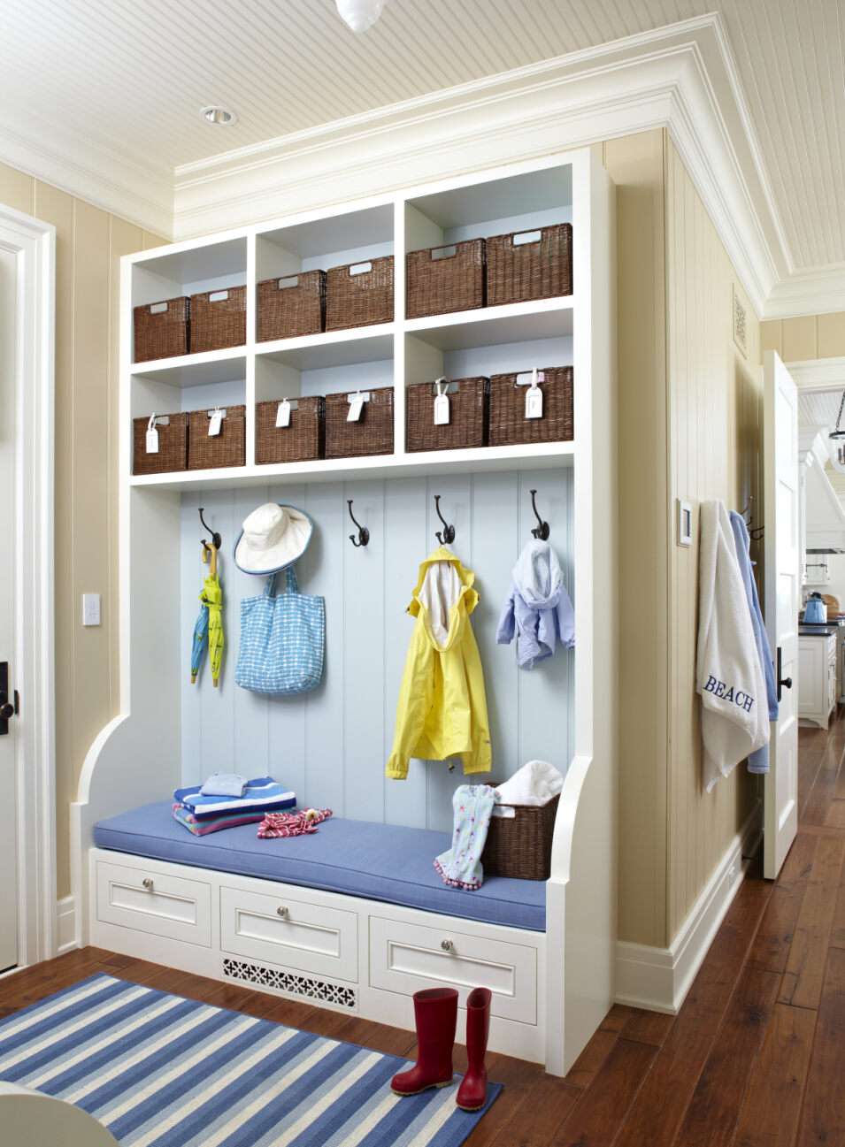 organizer in mudroom