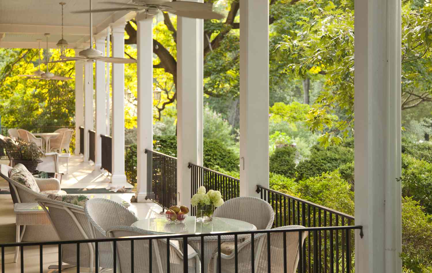 Veranda with tables and chairs