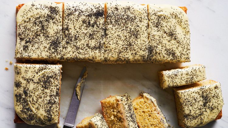 orange-and-poppy-seed sheet cake recipe