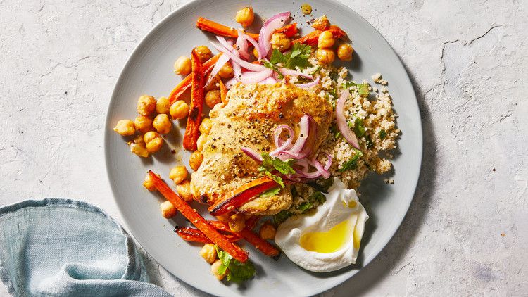 Yogurt-Marinated Chicken and Chickpeas 