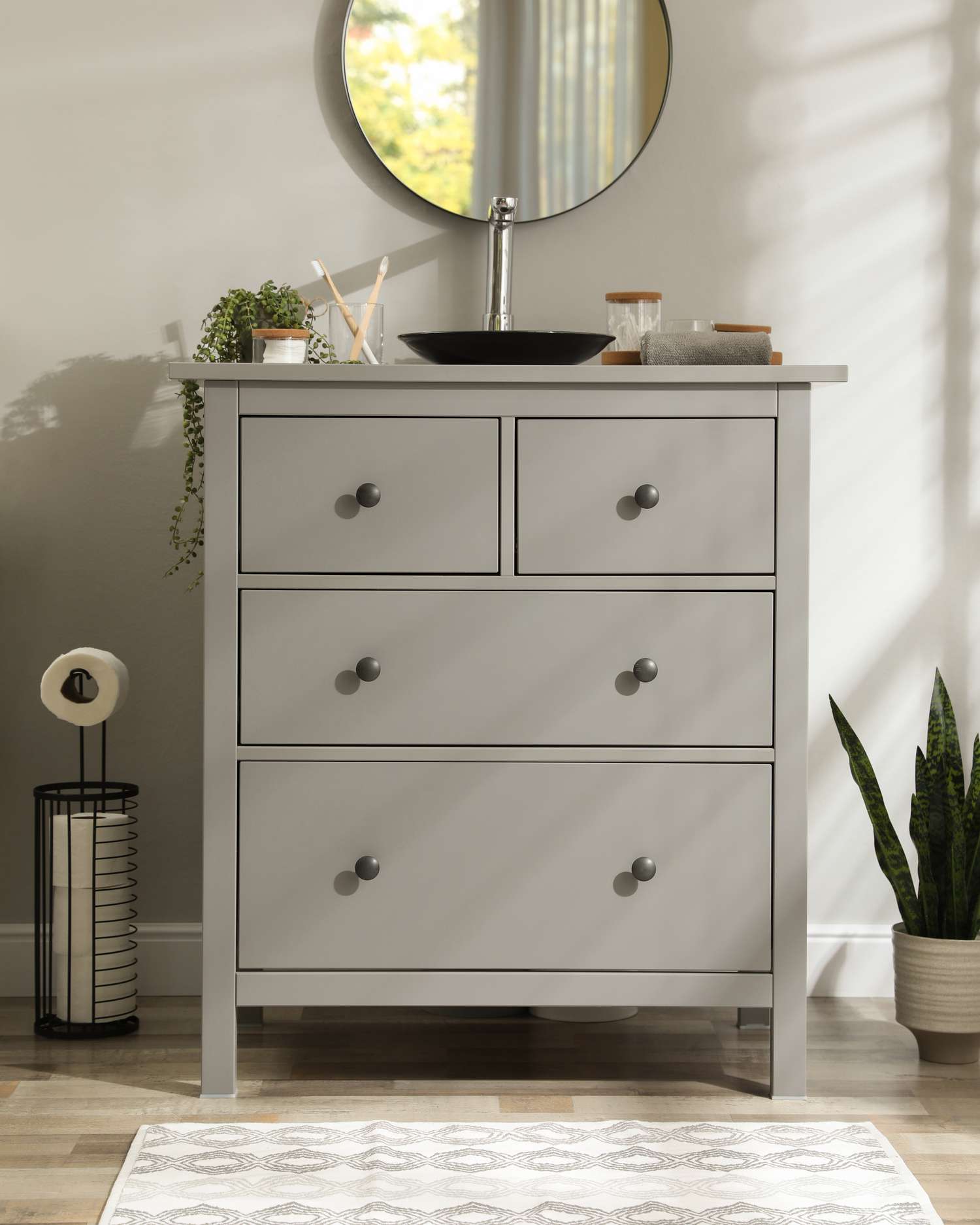 Drawers in small bathroom