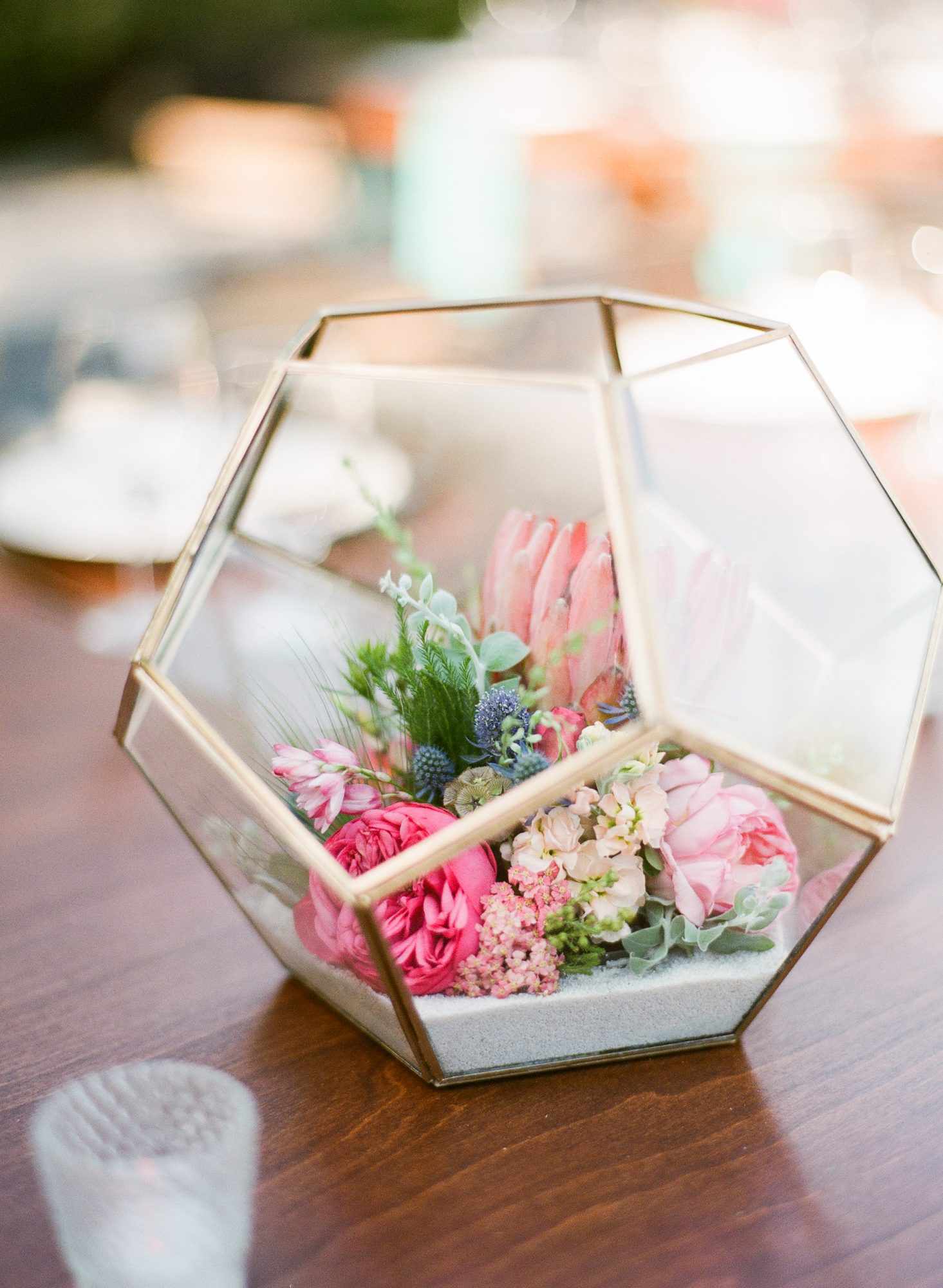 geometric bridal shower centerpiece