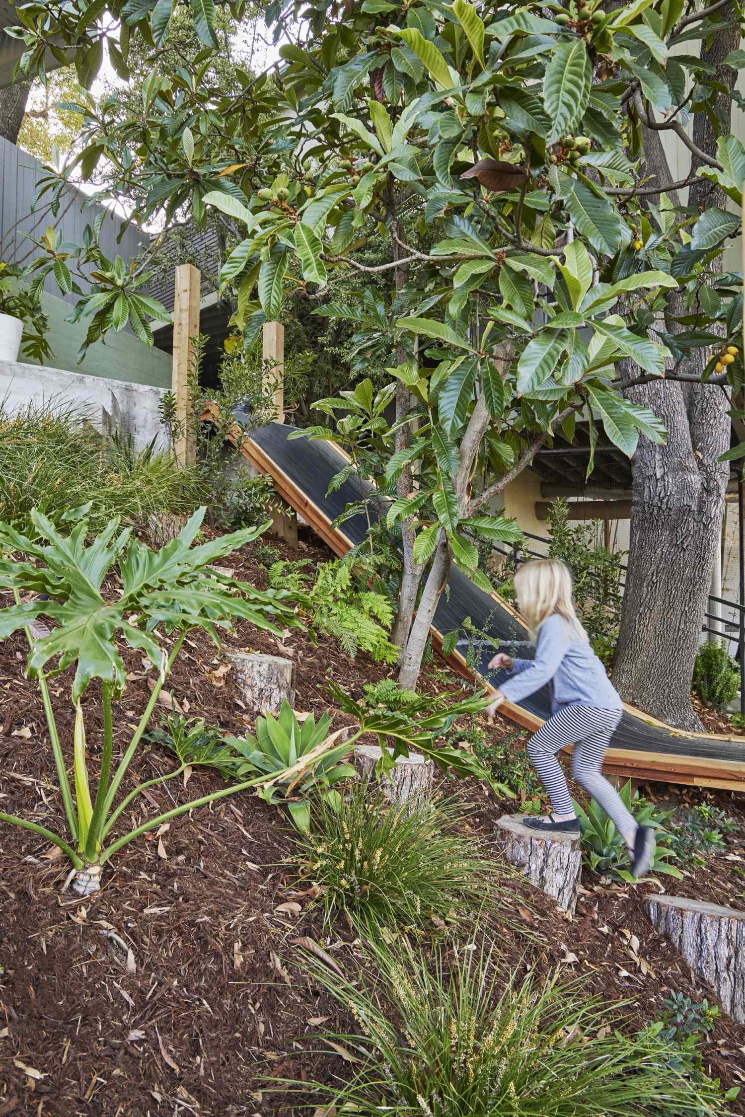 Slide on sloped backyard