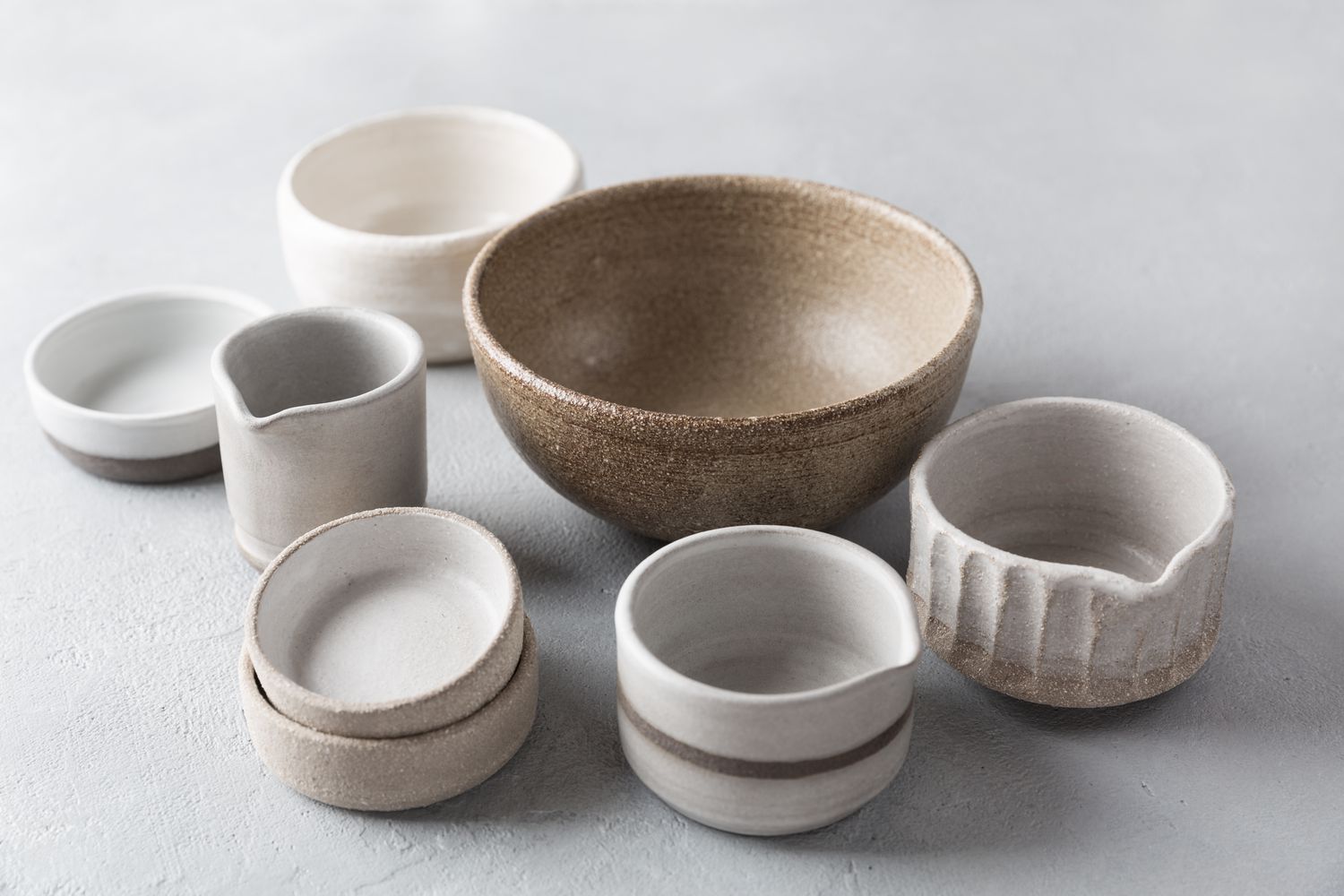 A collection of ceramic tableware
