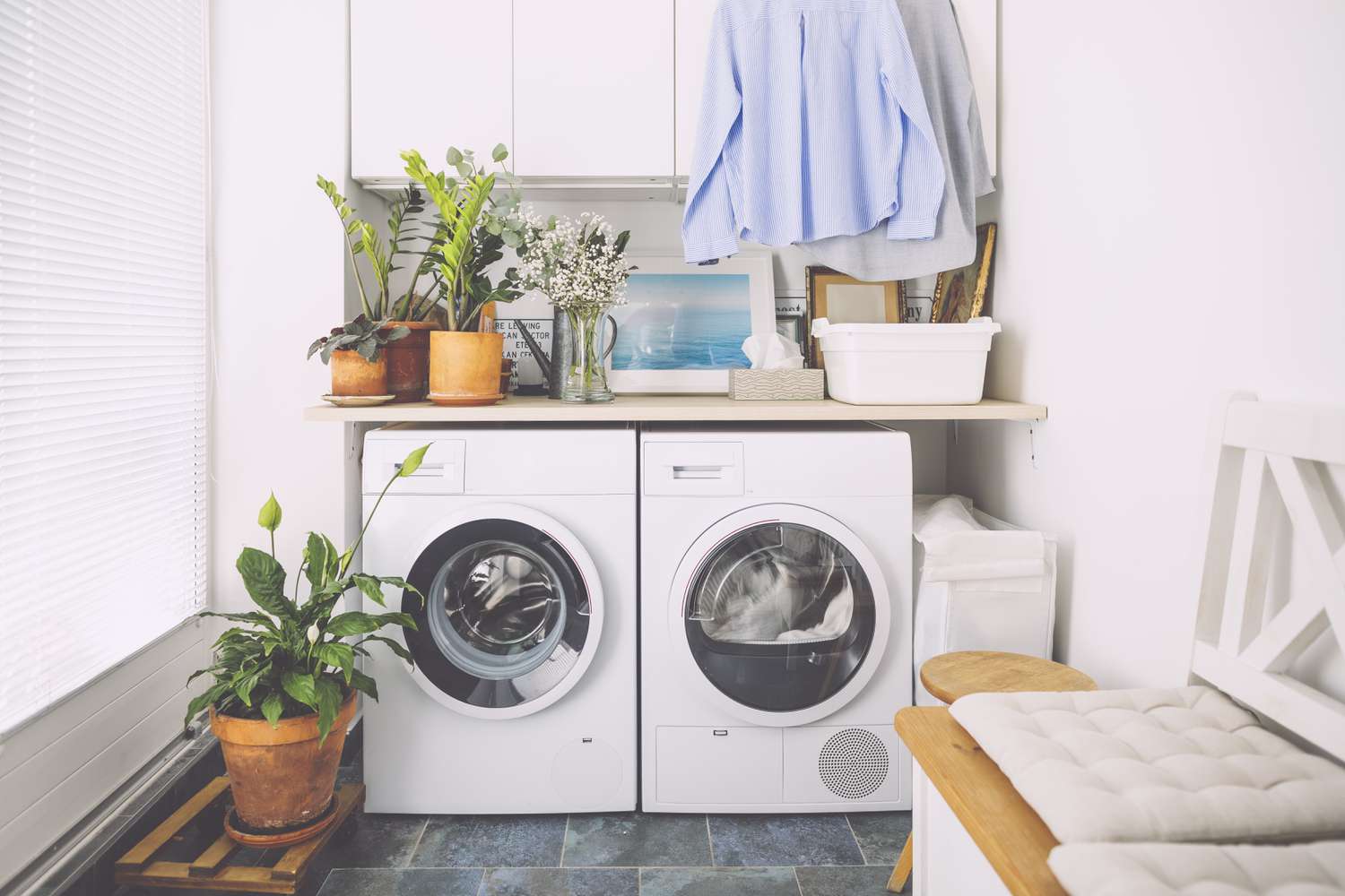 washer and dryer in laundry room