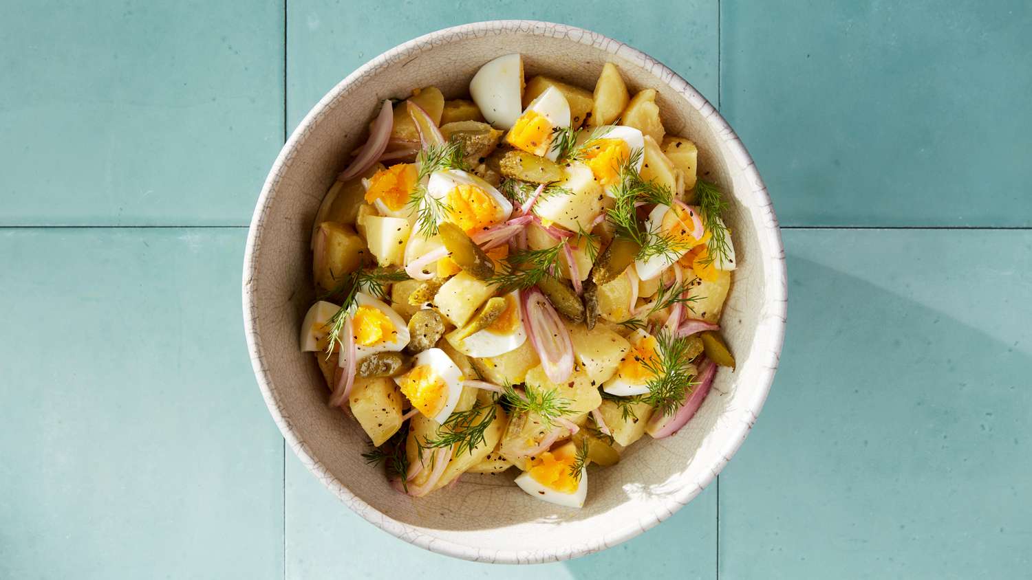 dill, potato, and egg salad