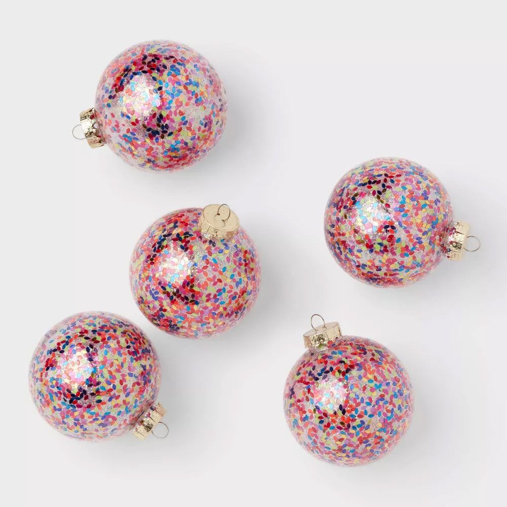 Glitter Christmas ornament set