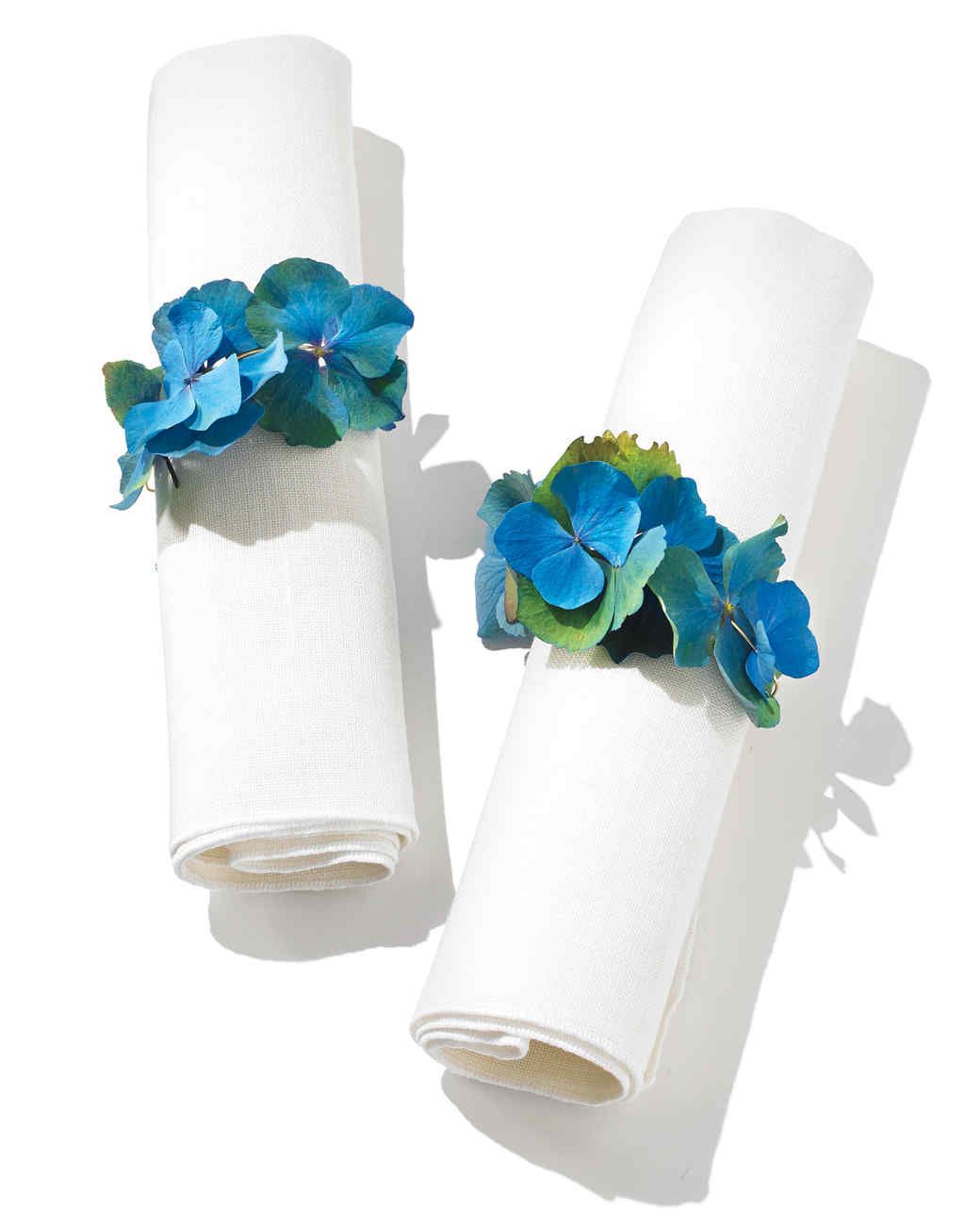 hydrangea napkin rings
