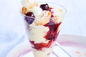 sbriciolata di millefoglie with sour-cherry preserves puff pastry and cream