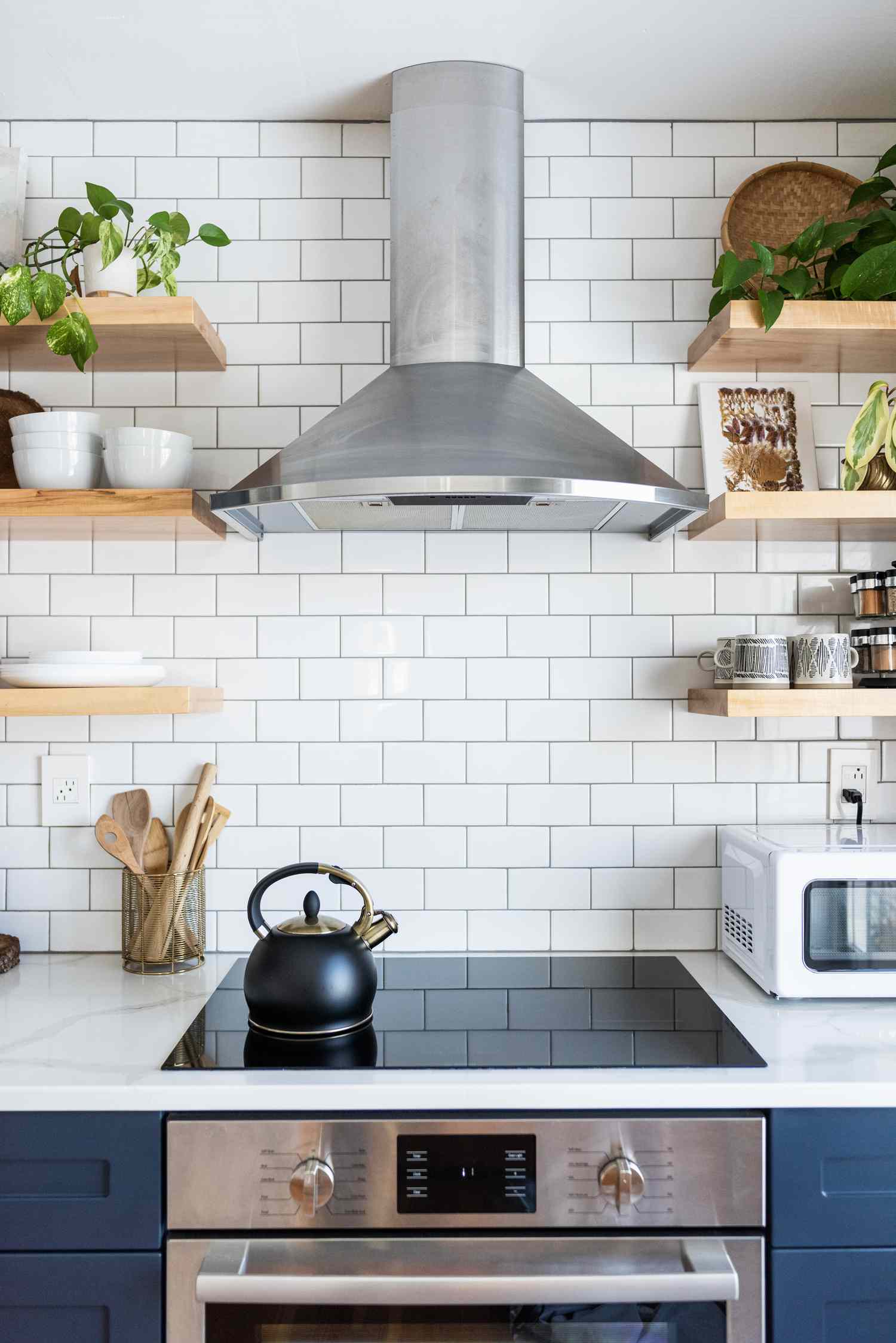 Modern kitchen with induction stovetop