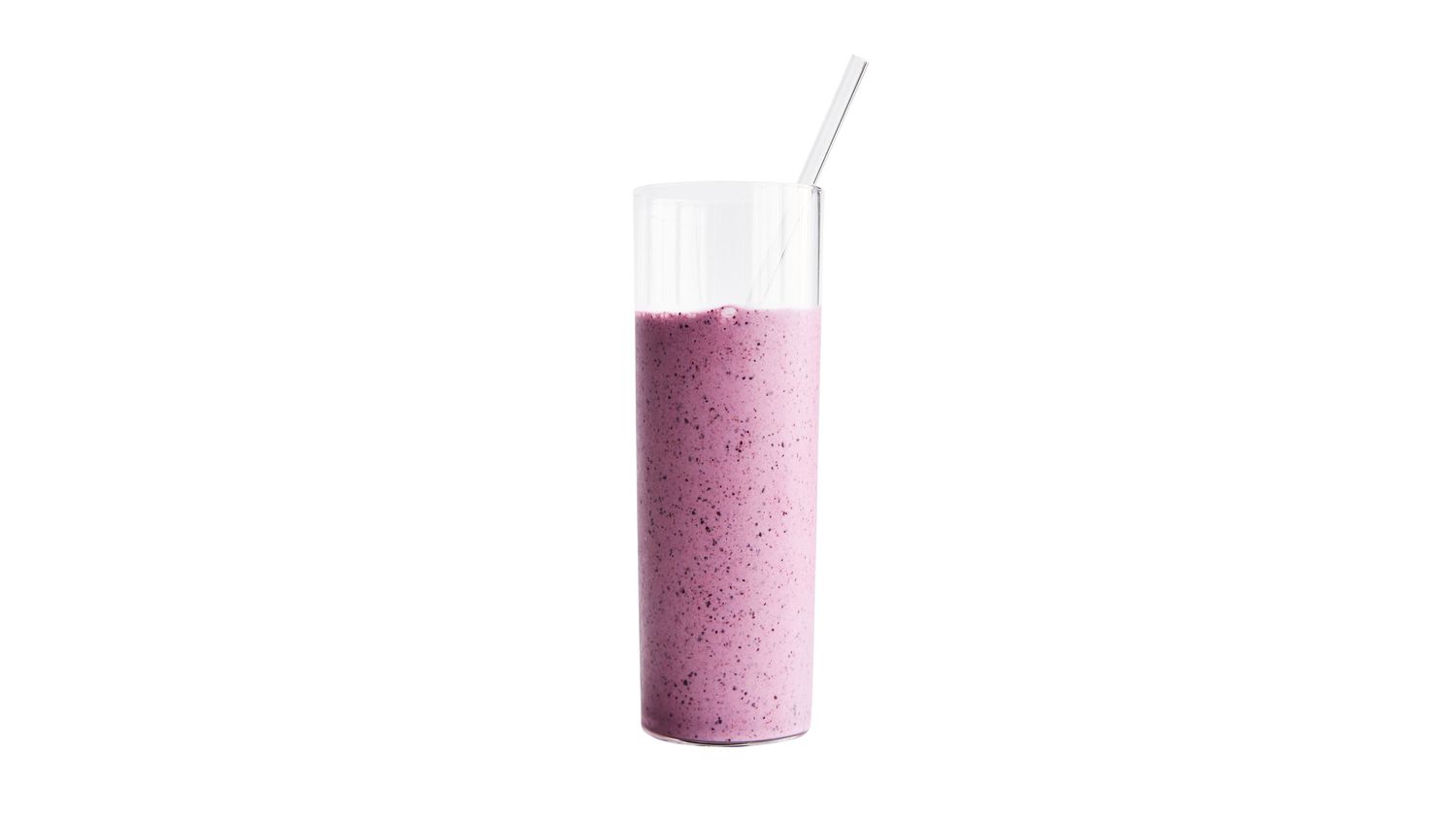 blueberry-banana smoothie in glass