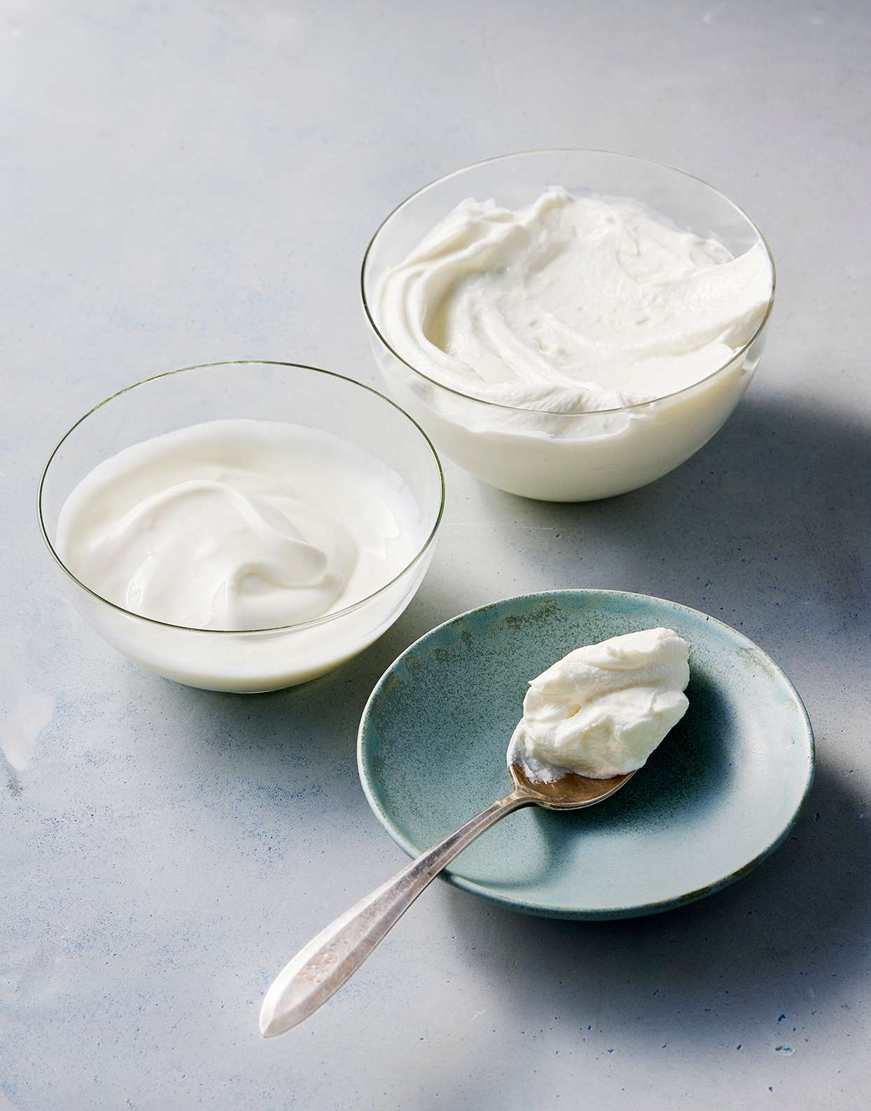 regular greek labneh yogurt bowls spoon
