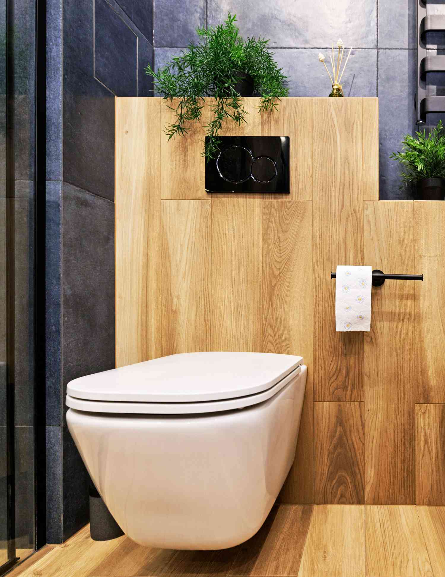 Bamboo bathroom with bidet toilet