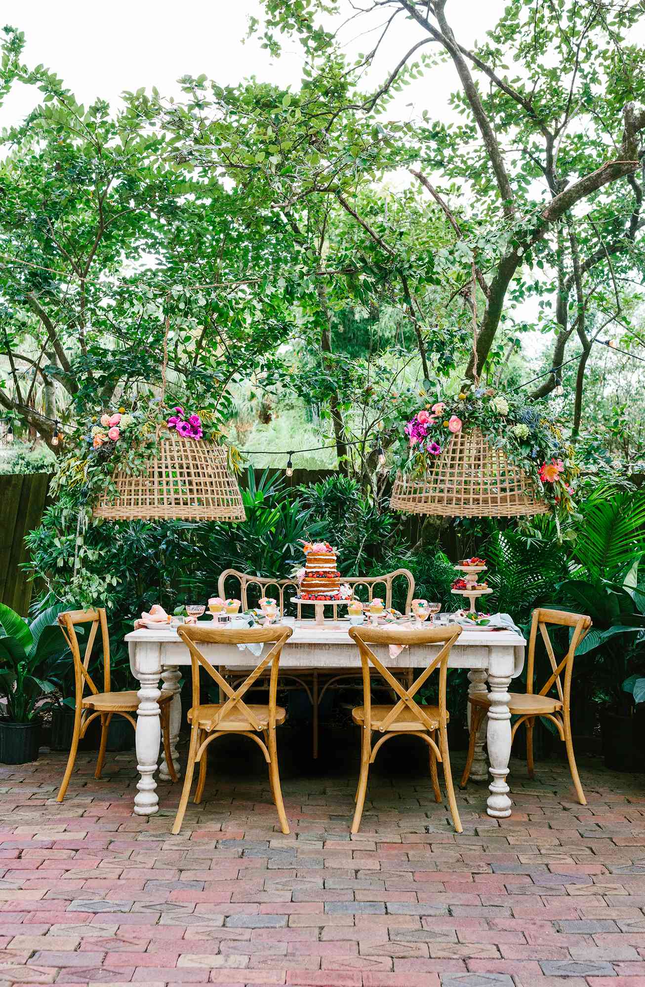 rifle paper co. floral bridal shower tablescape