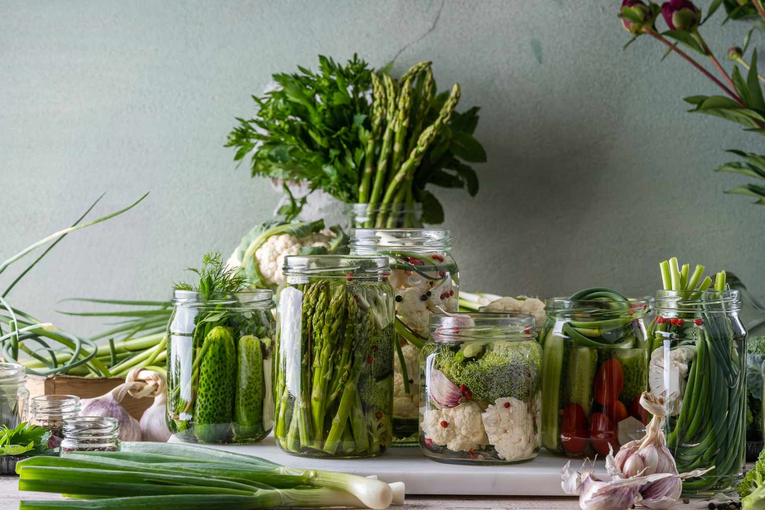 canning process of vegetables