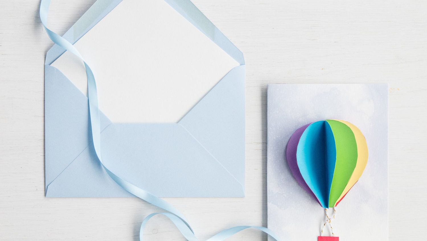 3-D hot air balloon invitation