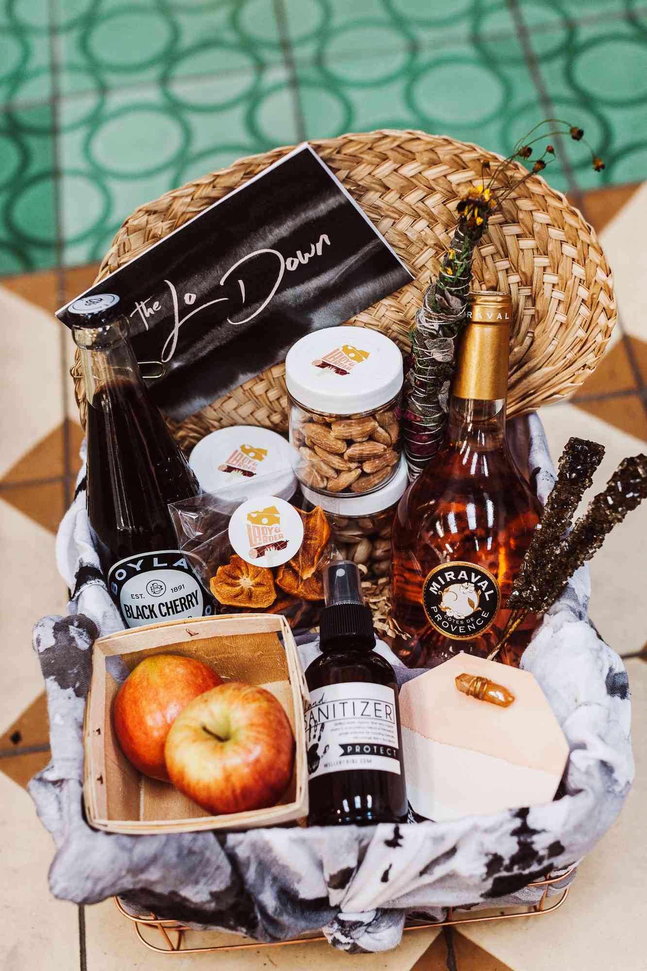 lori john wedding california welcome basket