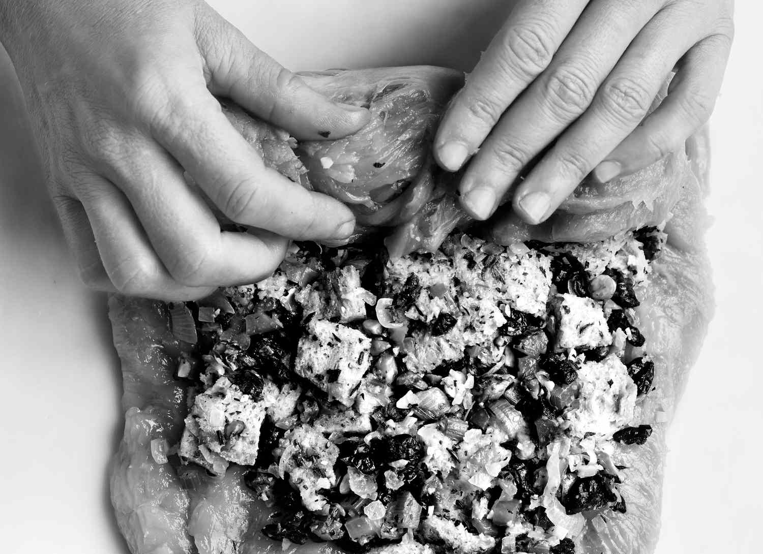 step 2 black and white how-to roll a turkey roulade