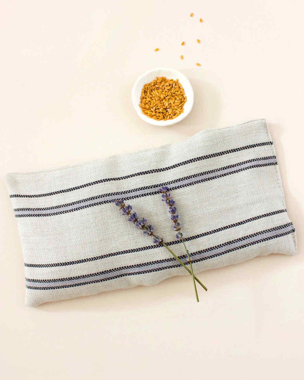 lavender sprigs on eye pillow