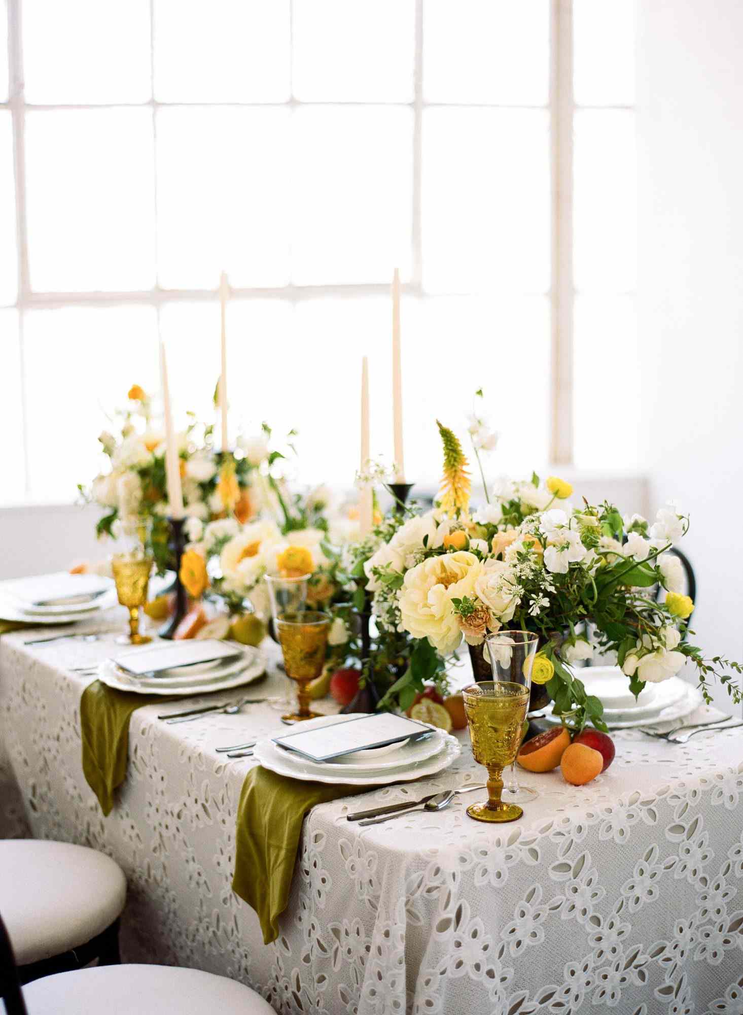 eyelet lace tablecloth