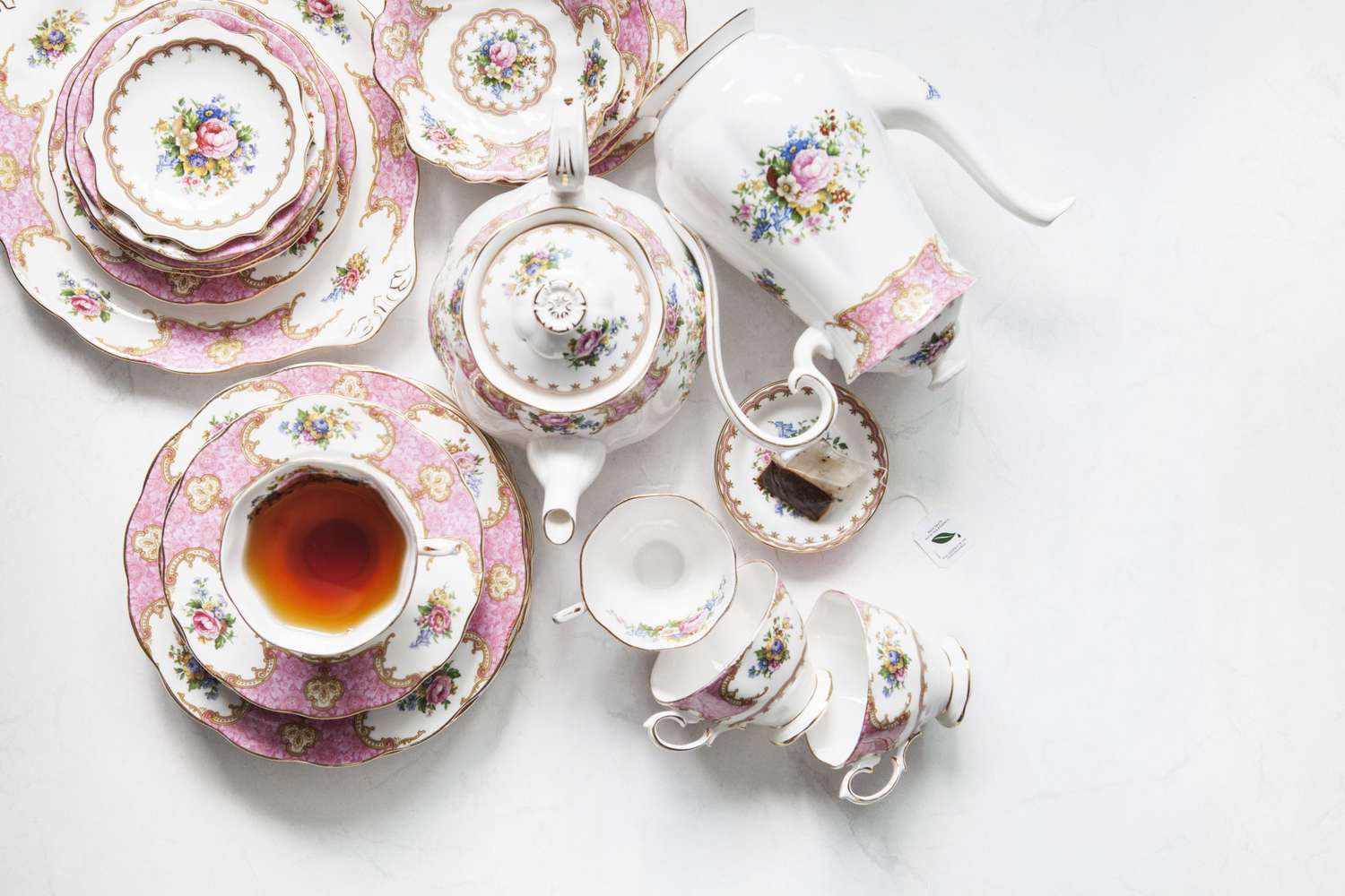 a porcelain tea set