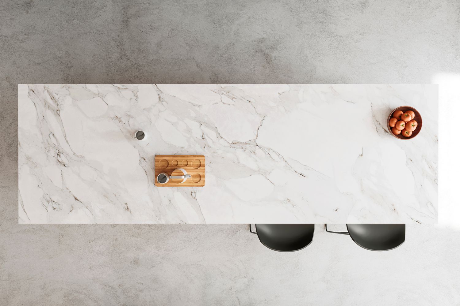 Marble kitchen island