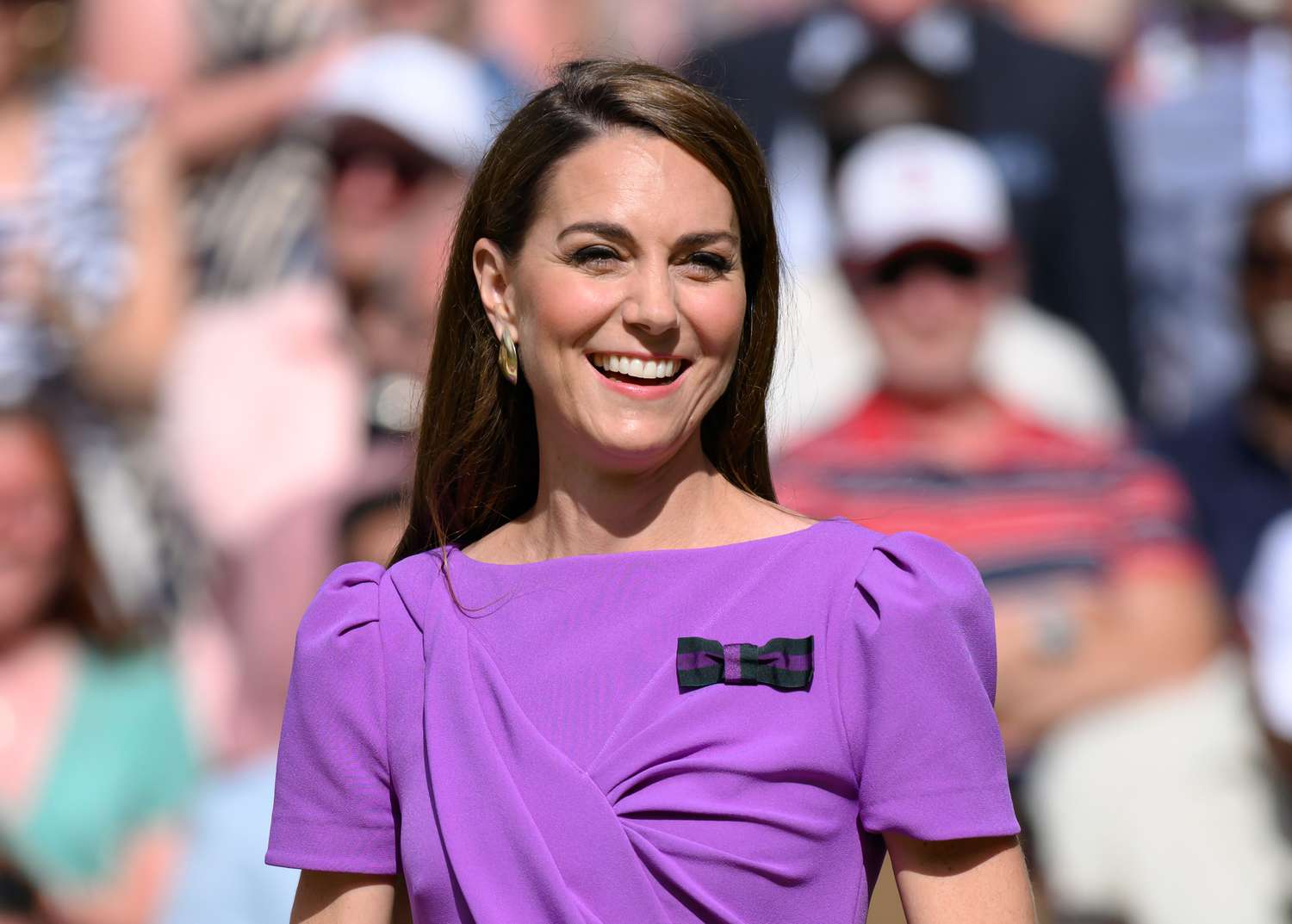 Princess Kate smiling at camera at Wimbledon appearance