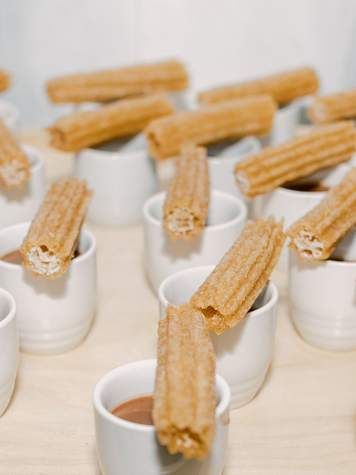 sofia alberto wedding dessert churros and hot chocolate