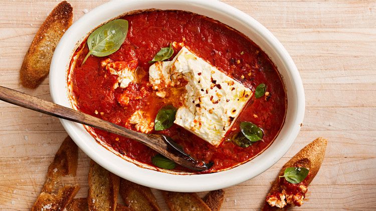 baked feta marinara dip