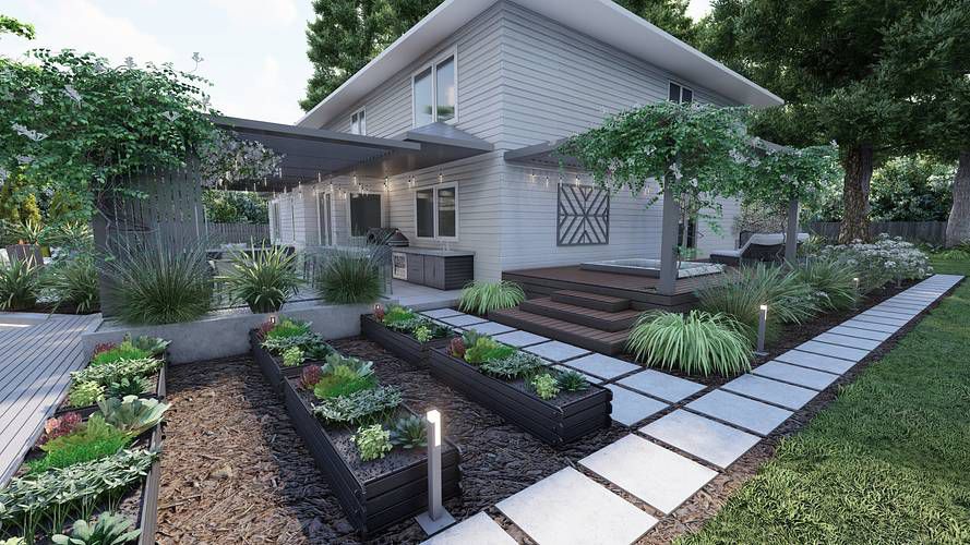 greenery on pergola