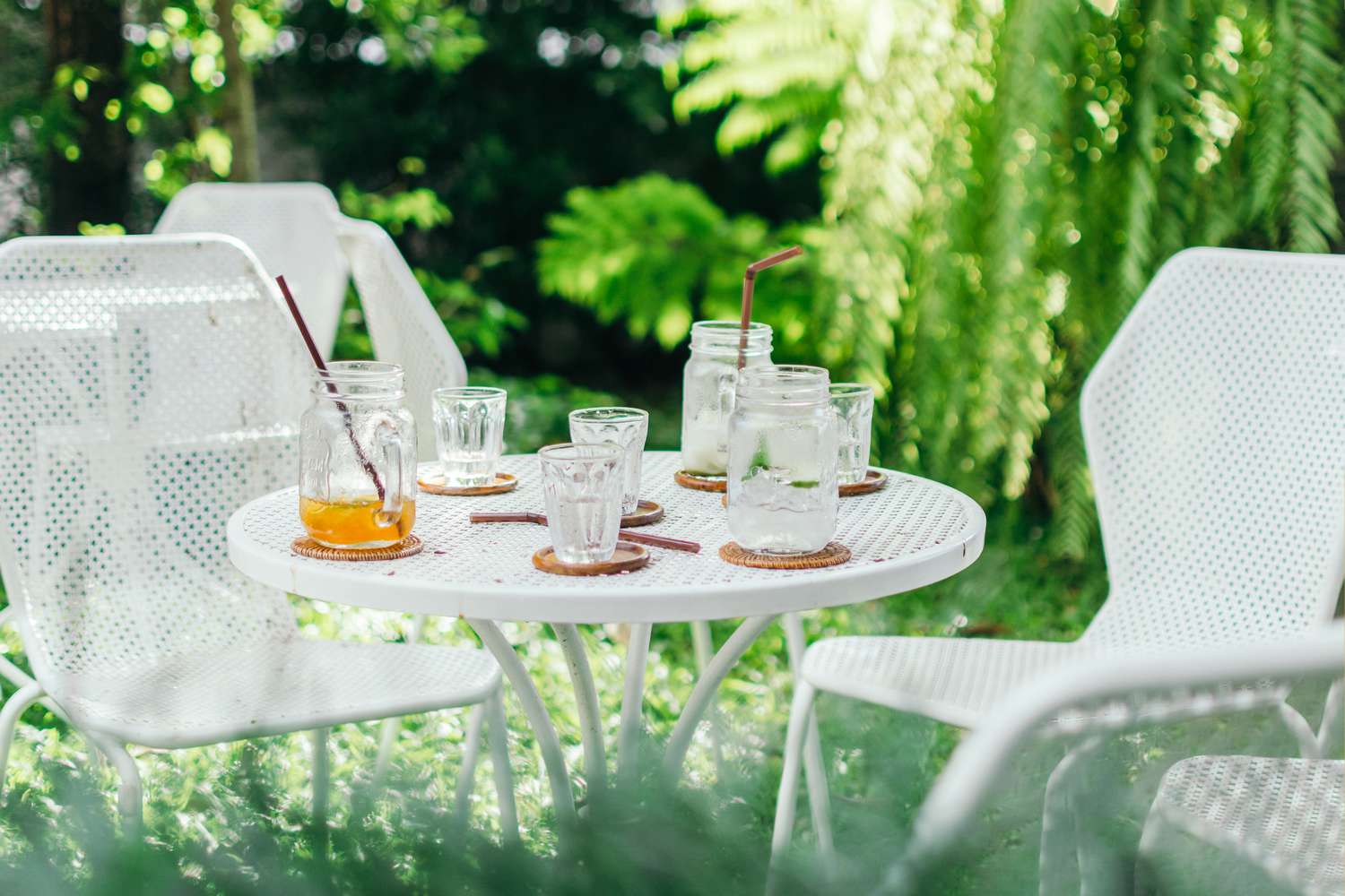Bistro table and chairs for backyard picnic