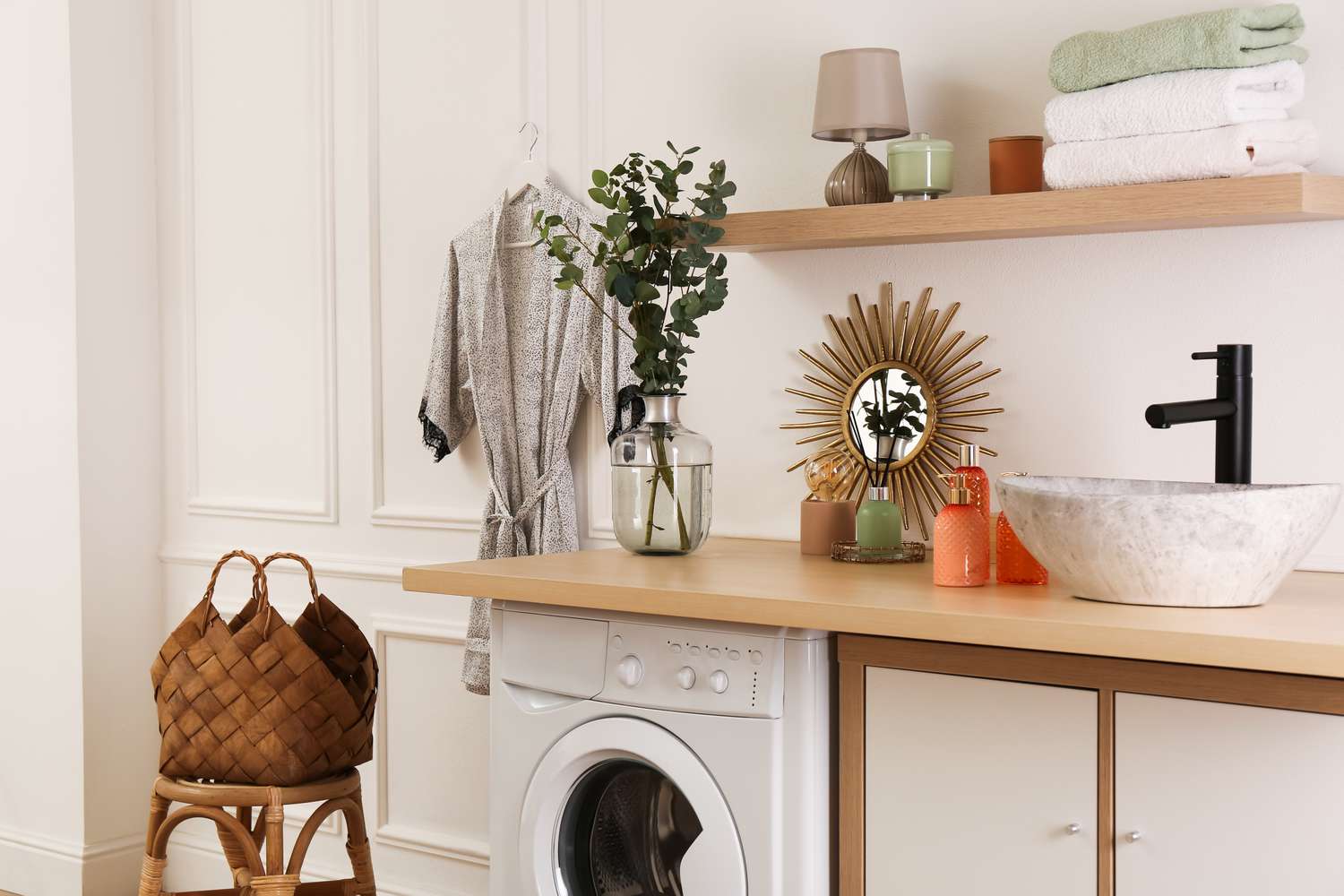 Shelving in laundry room
