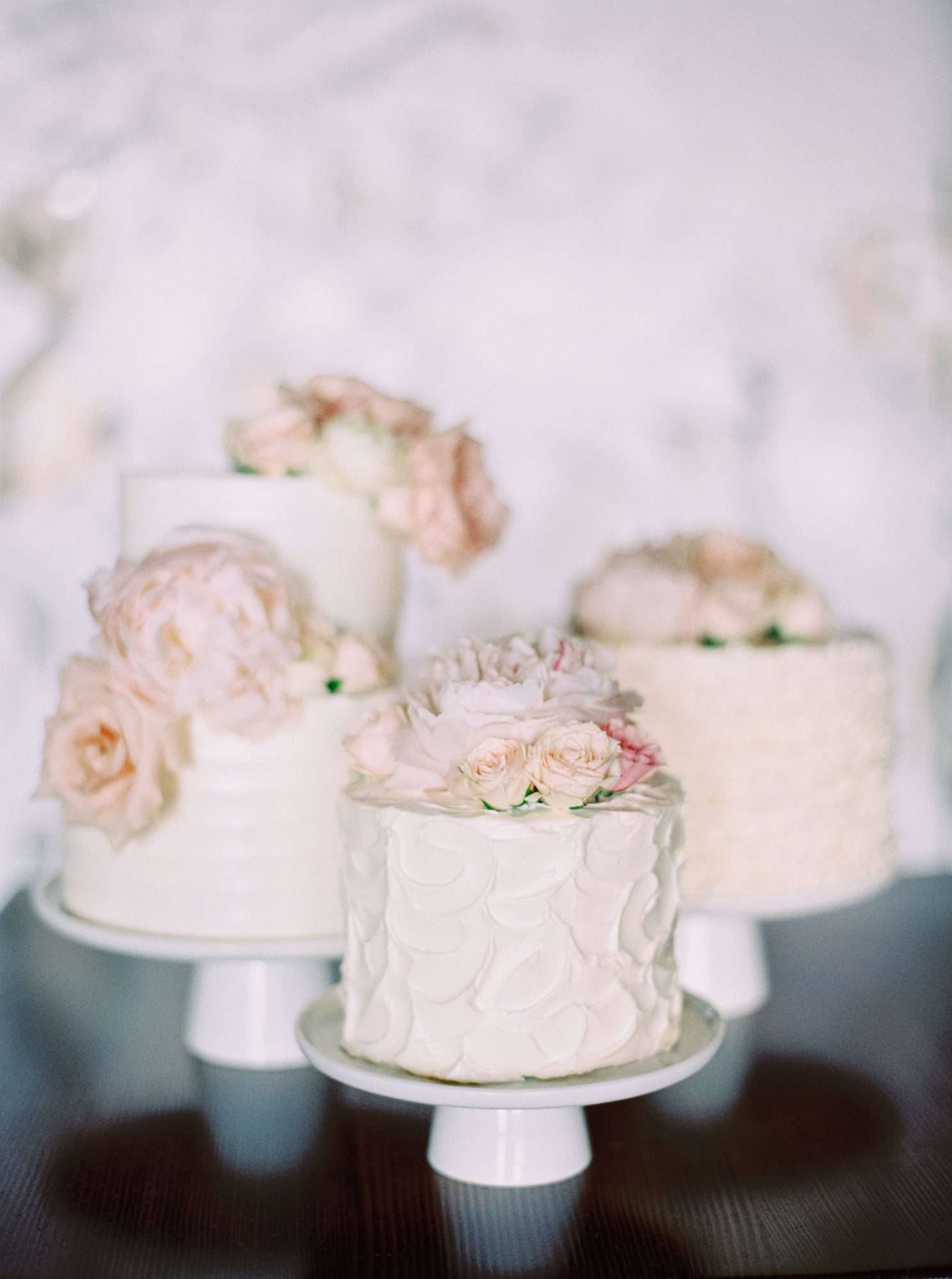 Small Wedding Cakes with Flowers