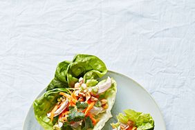 Poached-chicken cups with ginger-scallion oil