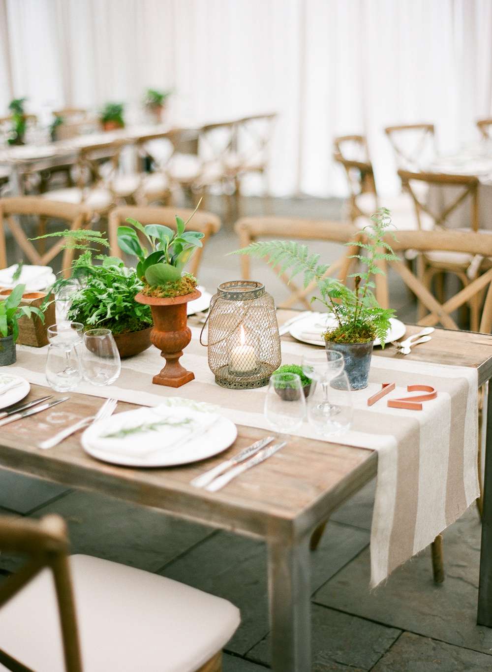 rustic wedding centerpieces bright burlap greenery vases