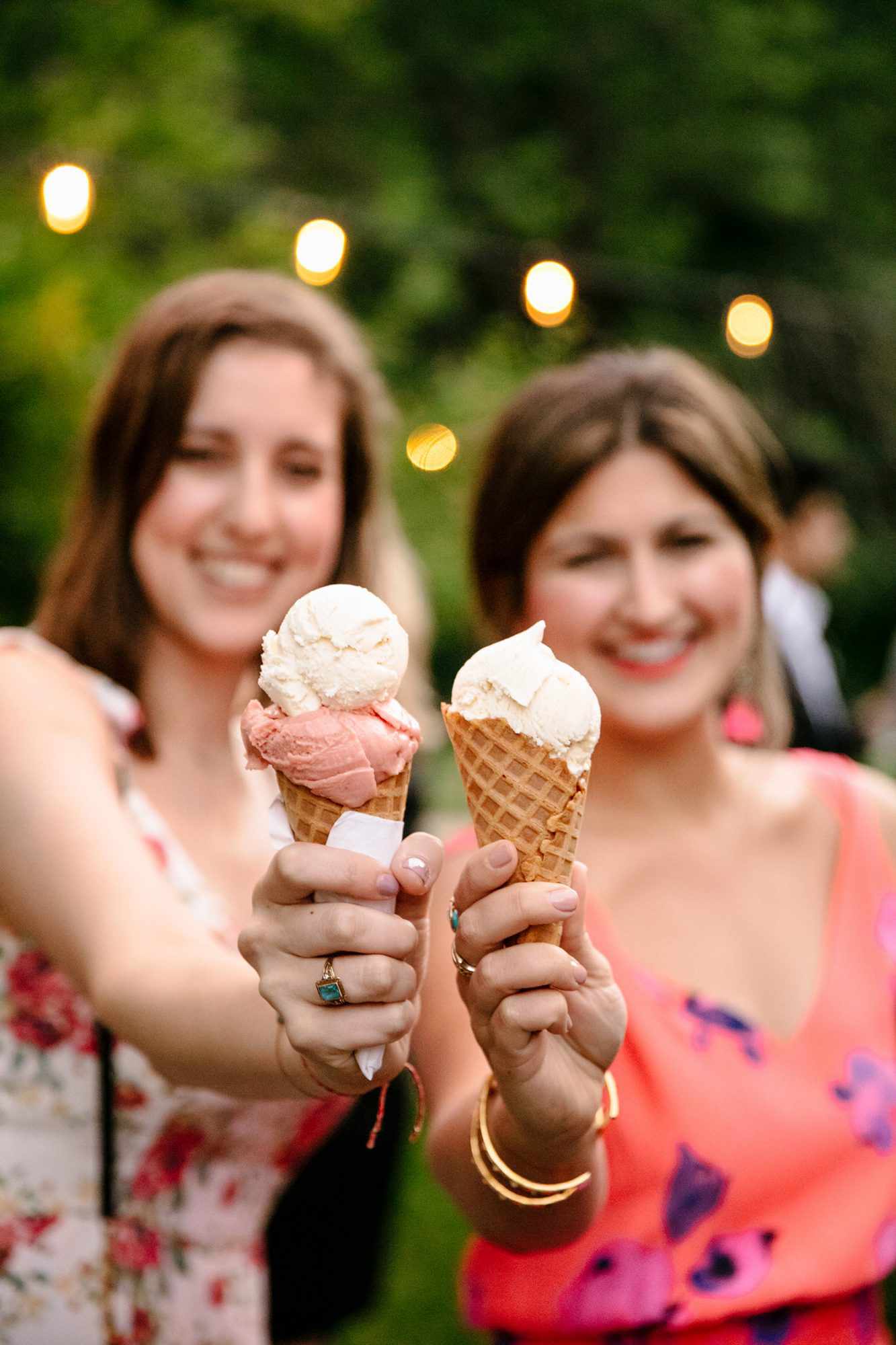 kendall jackson wedding guests and ice cream cones