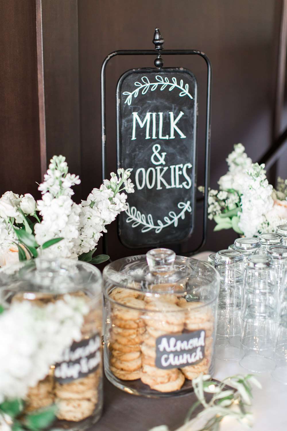 milk and cookies sign almond crunch cookies in glass jar