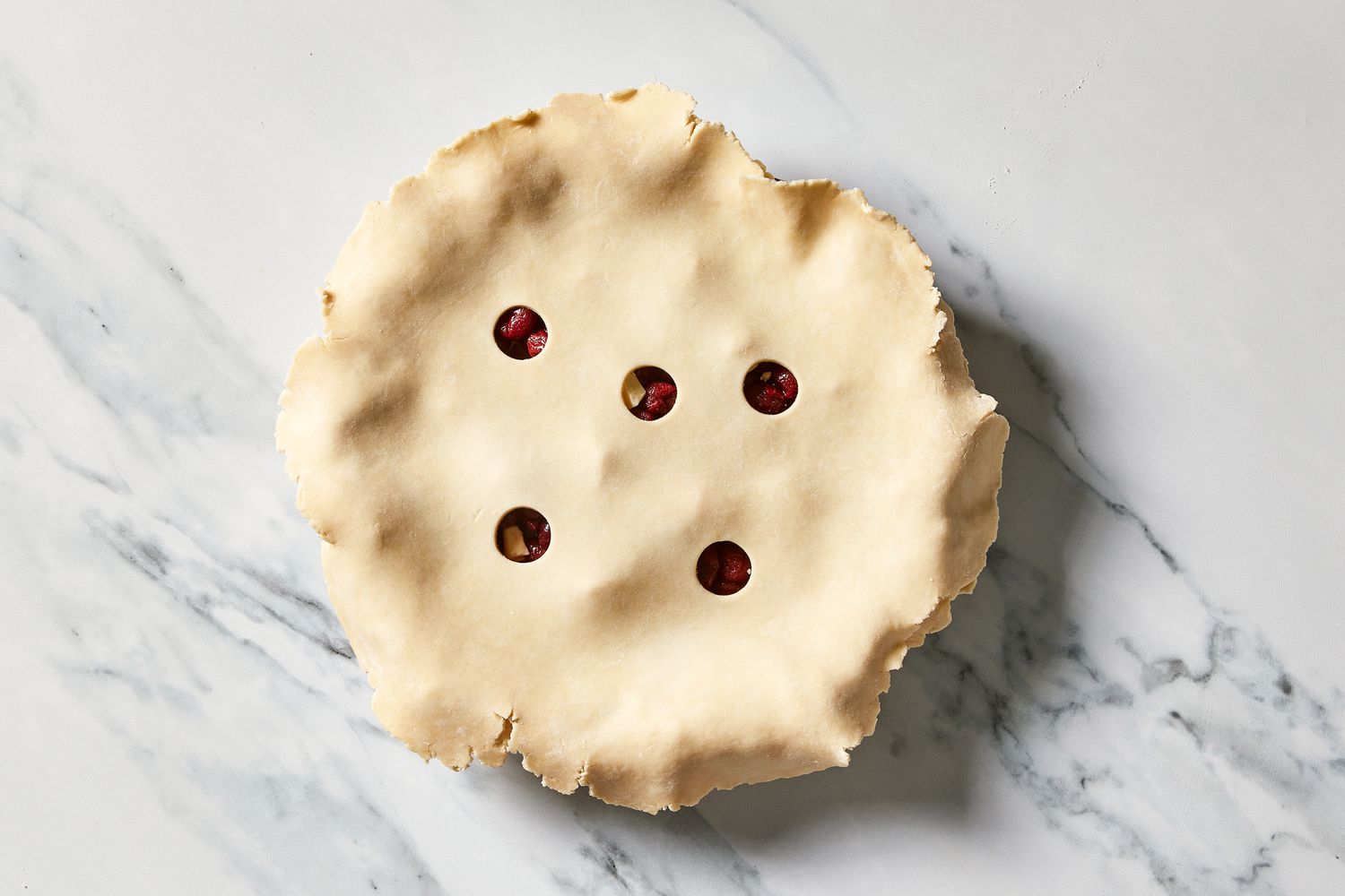 Martha's Sour Cherry Pie ready to be baked