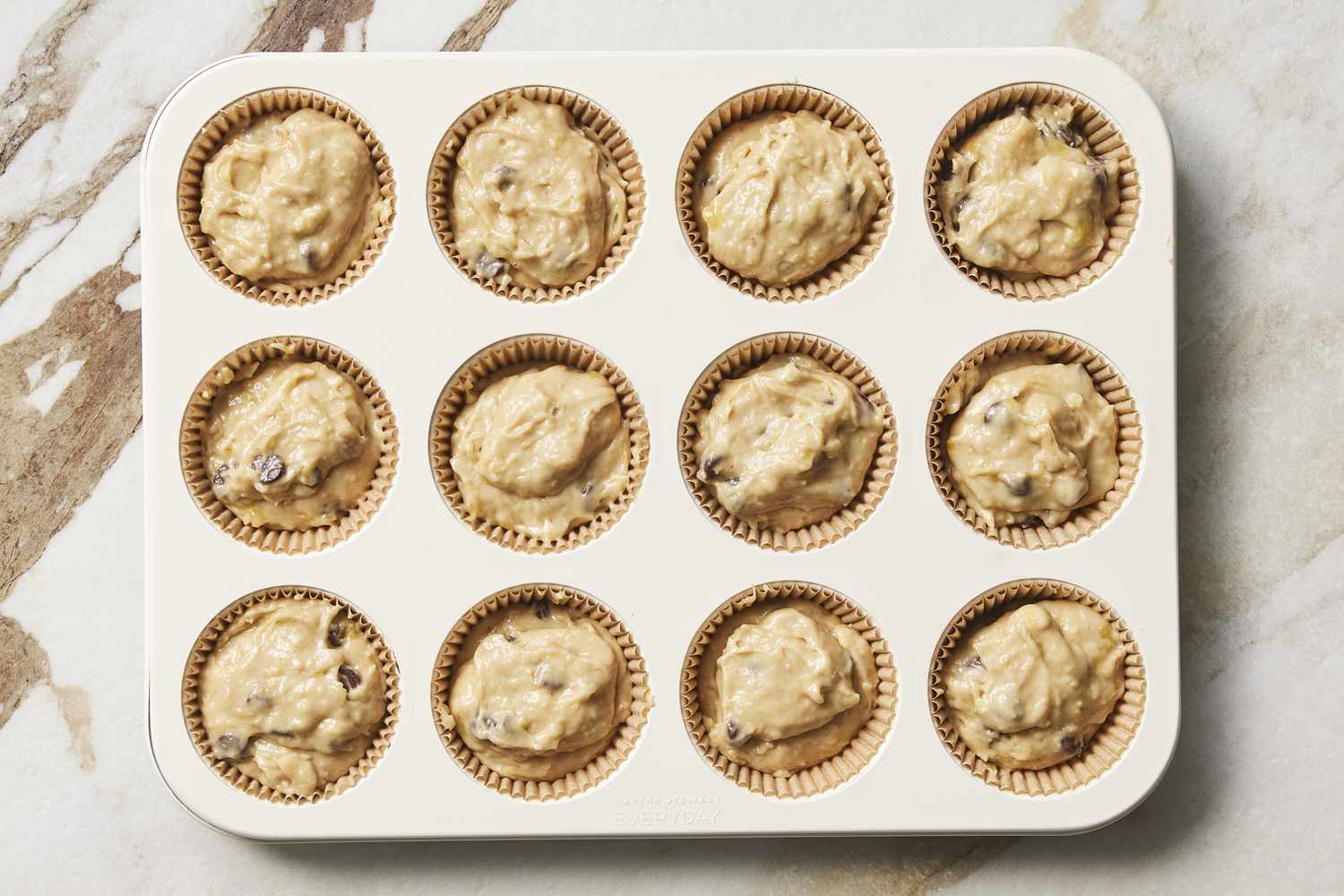 Batter in muffin pan