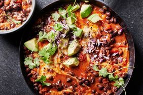 weeknight vegetarian chili served with tortillas
