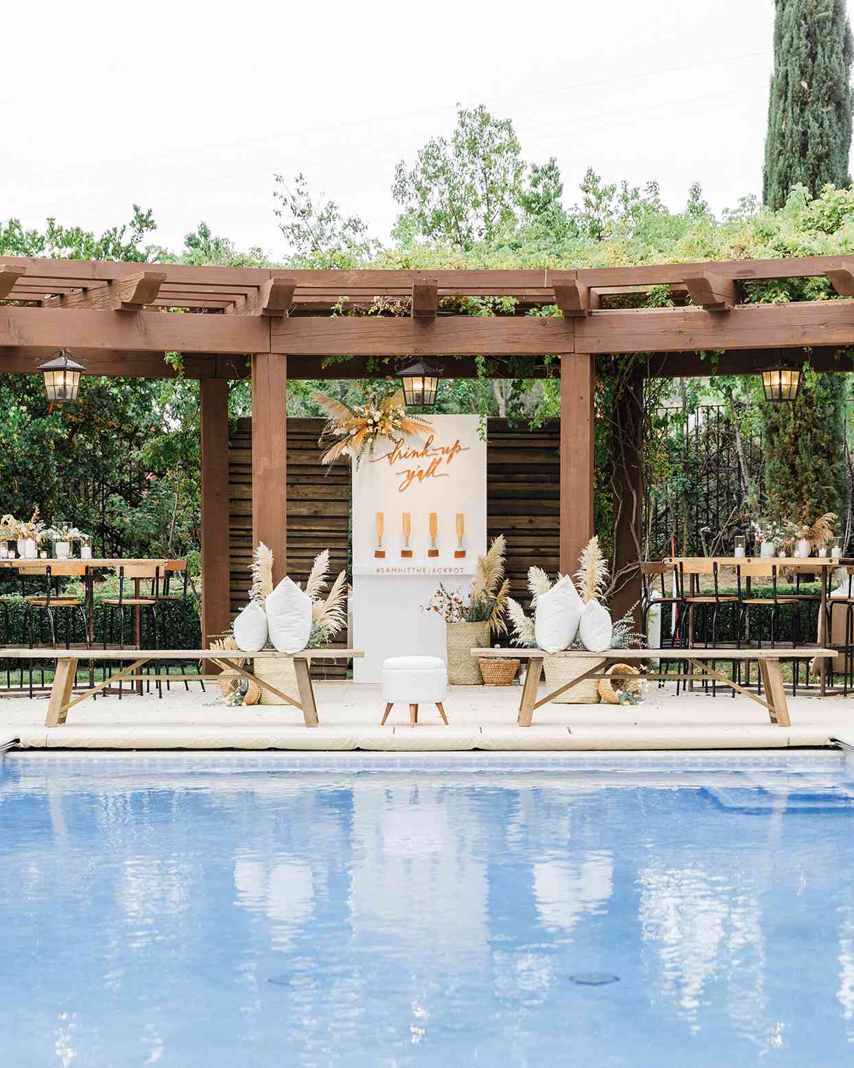 sam jack welcome party venue pool