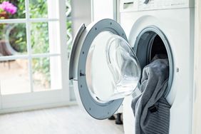 clothes in washing machine